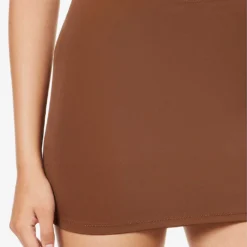 Slim-fit High-waist Stretch-woven Swim Skirt -Outlet Pique Style Store R04153634 CHOCOLATEBROWN ALT04