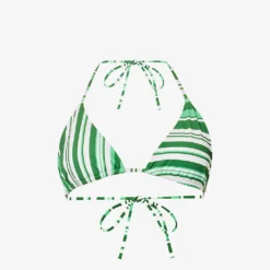 Striped Halterneck Triangle Bikini Top