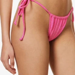 GOOD AMERICAN Sparkle Tie-side Bikini Bottoms -Outlet Pique Style Store R04154435 KNOCKOUTPINK001 ALT02