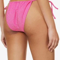 GOOD AMERICAN Sparkle Tie-side Bikini Bottoms -Outlet Pique Style Store R04154435 KNOCKOUTPINK001 ALT03