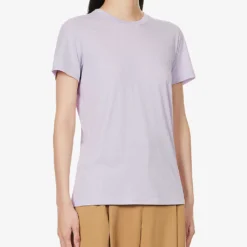 Vince Essential Round-neck Cotton-jersey T-shirt -Outlet Pique Style Store R04154648 WISTERIA ALT02