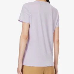 Vince Essential Round-neck Cotton-jersey T-shirt -Outlet Pique Style Store R04154648 WISTERIA ALT03