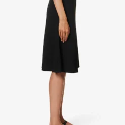 Vince Smocked Mid-rise Woven Midi Skirt -Outlet Pique Style Store R04154651 BLACK ALT02