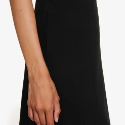 Vince Smocked Mid-rise Woven Midi Skirt -Outlet Pique Style Store R04154651 BLACK ALT04
