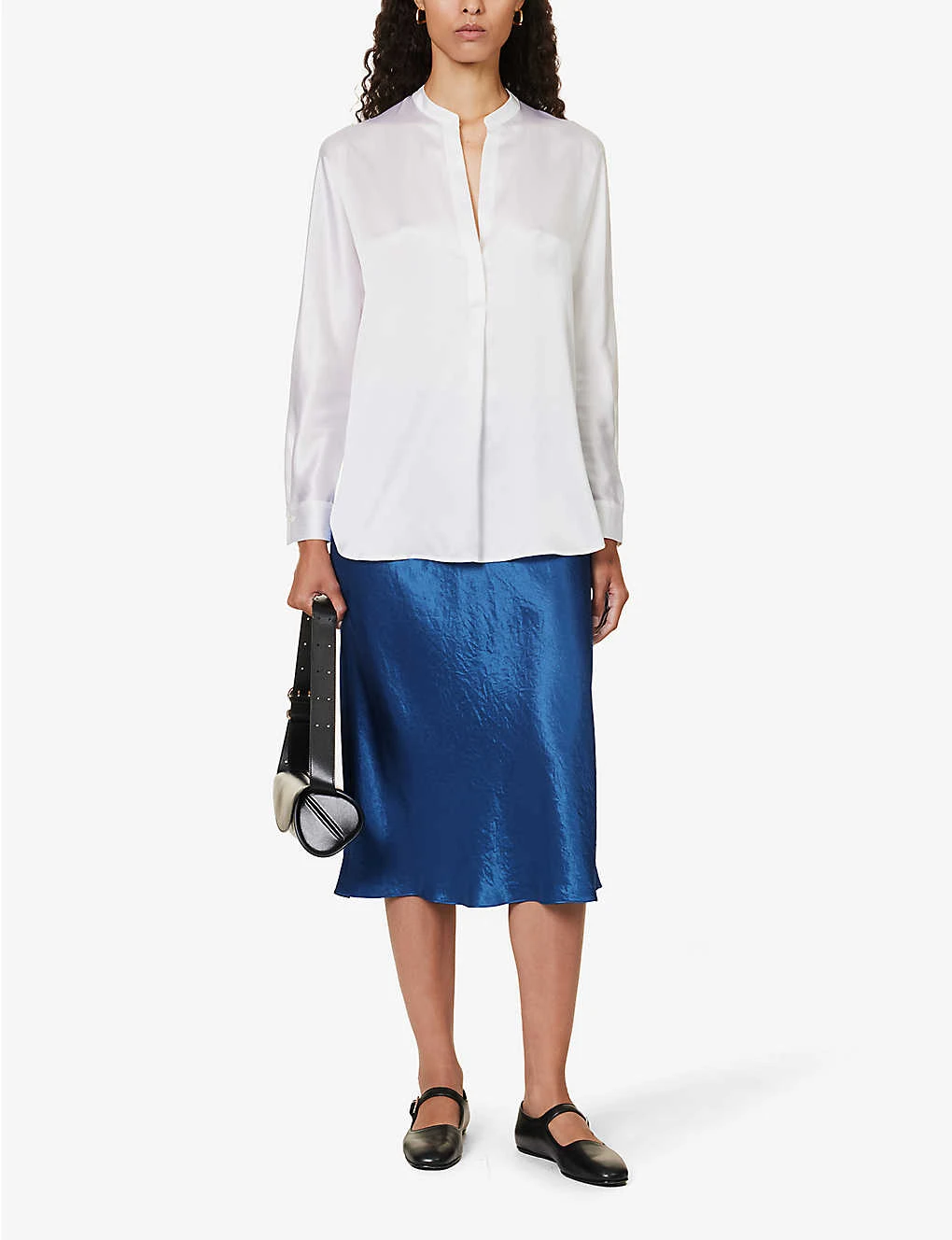 Vince Slim-fit High-rise Satin Midi Skirt 2 Vince Slim-fit High-rise Satin Midi Skirt - Image 2