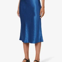 Vince Slim-fit High-rise Satin Midi Skirt 7 Vince Slim-fit High-rise Satin Midi Skirt -Outlet Pique Style Store R04154661 RIVERINE ALT02
