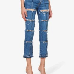 Alexander McQueen Slim-leg Mid-rise Stretch-denim Jeans -Outlet Pique Style Store R04154718 BLUESTONEWASH ALT02