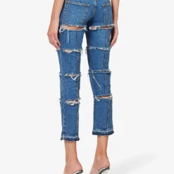Alexander McQueen Slim-leg Mid-rise Stretch-denim Jeans -Outlet Pique Style Store R04154718 BLUESTONEWASH ALT03