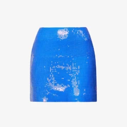 Sequin-embellished Fitted Stretch-woven Mini Skirt