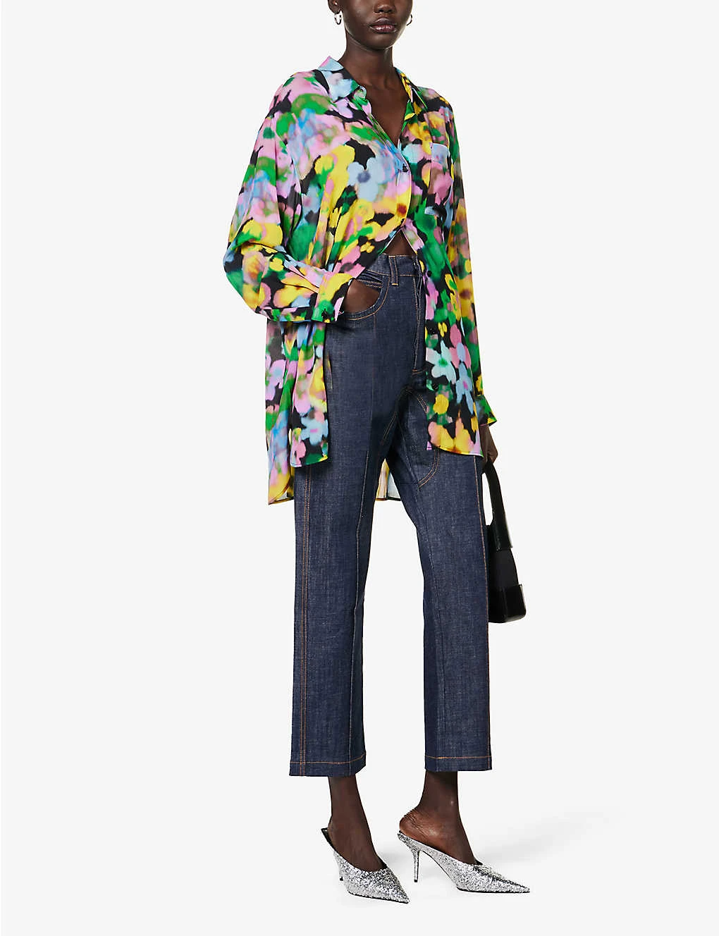 Crystal-embellished Straight-leg Mid-rise Stretch-organic Denim Jeans 2 Crystal-embellished Straight-leg Mid-rise Stretch-organic Denim Jeans - Image 2