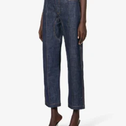 Crystal-embellished Straight-leg Mid-rise Stretch-organic Denim Jeans 7 Crystal-embellished Straight-leg Mid-rise Stretch-organic Denim Jeans -Outlet Pique Style Store R04154807 DENIM ALT02