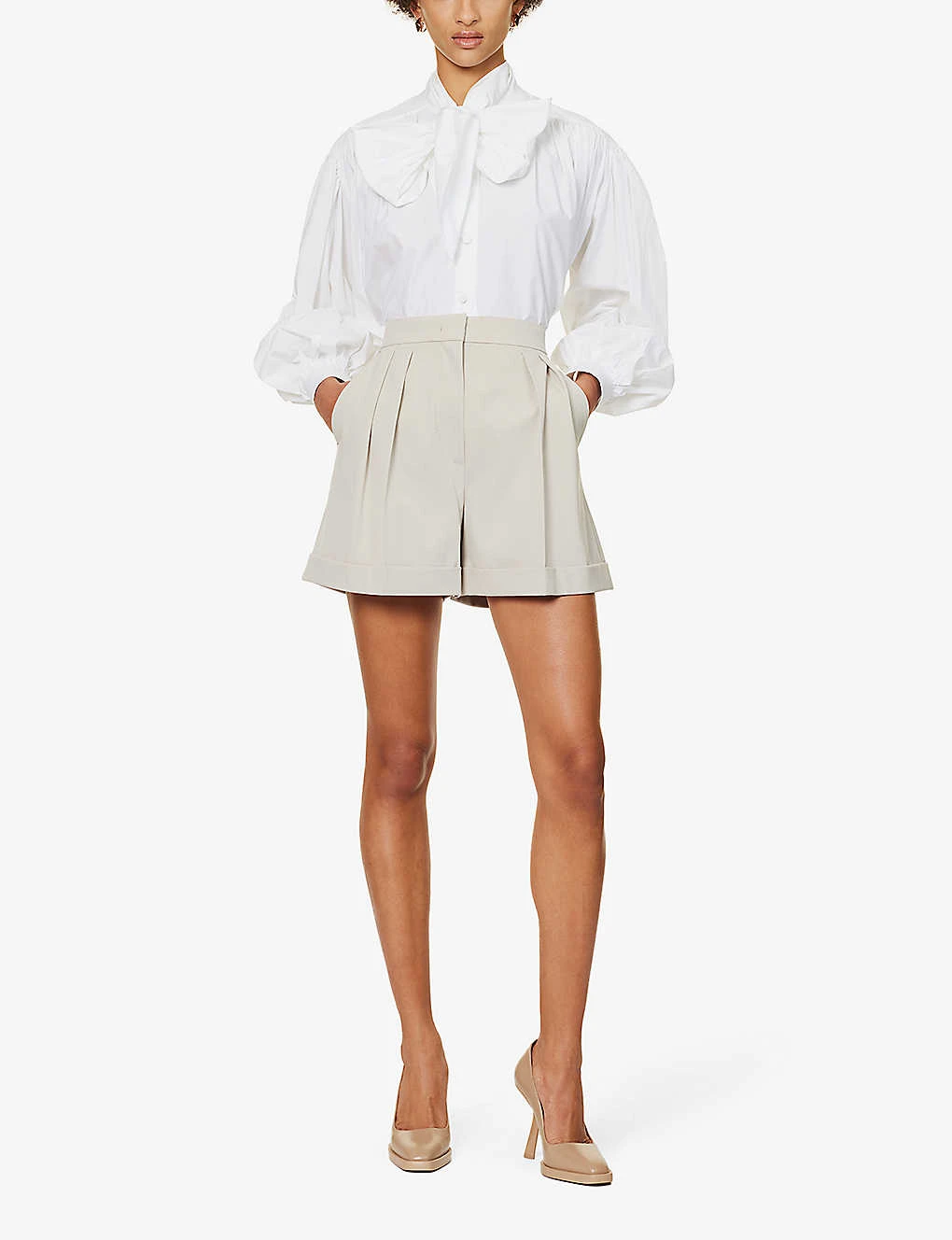 Max Mara Bormida Pleated Stretch-wool Shorts 2 Max Mara Bormida Pleated Stretch-wool Shorts - Image 2