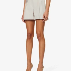 Max Mara Bormida Pleated Stretch-wool Shorts 7 Max Mara Bormida Pleated Stretch-wool Shorts -Outlet Pique Style Store R04156246 SAND ALT02