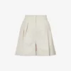 Max Mara Bormida Pleated Stretch-wool Shorts