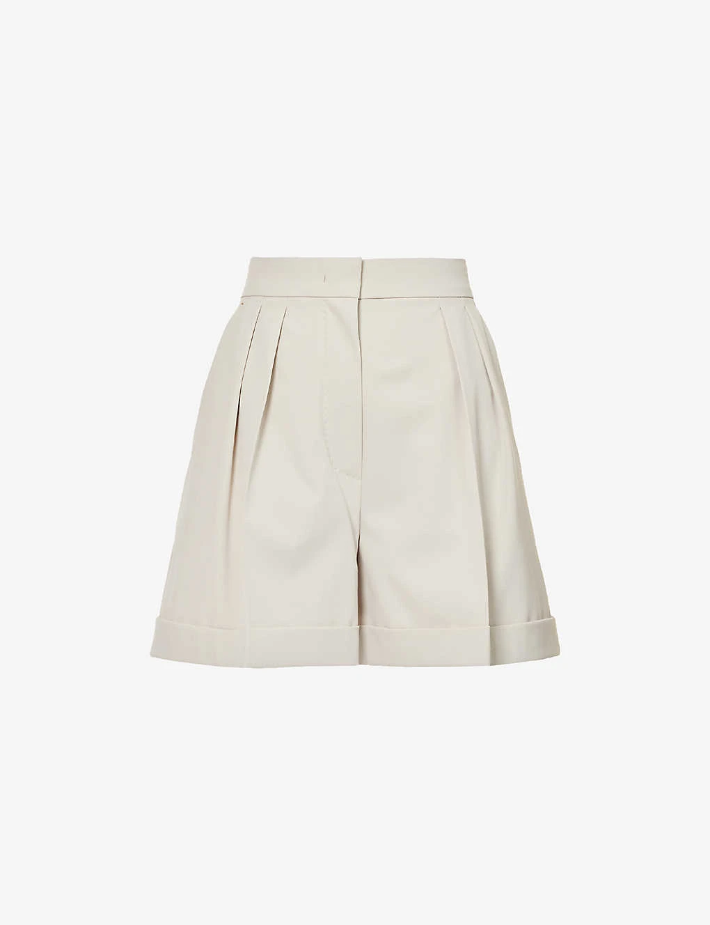 Max Mara Bormida Pleated Stretch-wool Shorts 1 Max Mara Bormida Pleated Stretch-wool Shorts