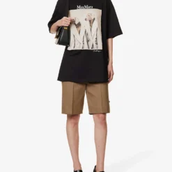 Max Mara Tacco Graphic-print Cotton-jersey T-shirt 6 Max Mara Tacco Graphic-print Cotton-jersey T-shirt -Outlet Pique Style Store R04156258 BLACK ALT01