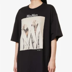 Max Mara Tacco Graphic-print Cotton-jersey T-shirt 7 Max Mara Tacco Graphic-print Cotton-jersey T-shirt -Outlet Pique Style Store R04156258 BLACK ALT02