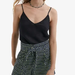 Ikks Graphic-print Woven Shorts -Outlet Pique Style Store R04156287 BLACK ALT02