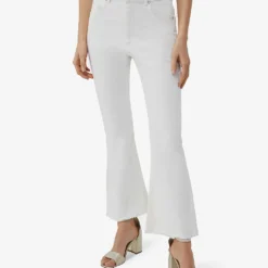 Ikks Frayed-hem Flared High-rise Jeans -Outlet Pique Style Store R04156289 ECRU ALT02