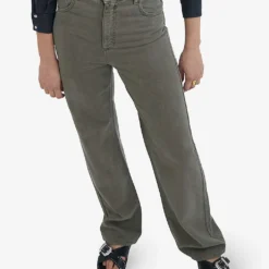 Ikks Distressed Wide-leg High-rise Jeans -Outlet Pique Style Store R04156292 EMERALD ALT02