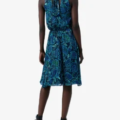 Ikks Floral-print Woven Midi Dress 8 Ikks Floral-print Woven Midi Dress -Outlet Pique Style Store R04156322 NAVYBLUE ALT03