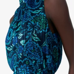 Ikks Floral-print Woven Midi Dress 9 Ikks Floral-print Woven Midi Dress -Outlet Pique Style Store R04156322 NAVYBLUE ALT04