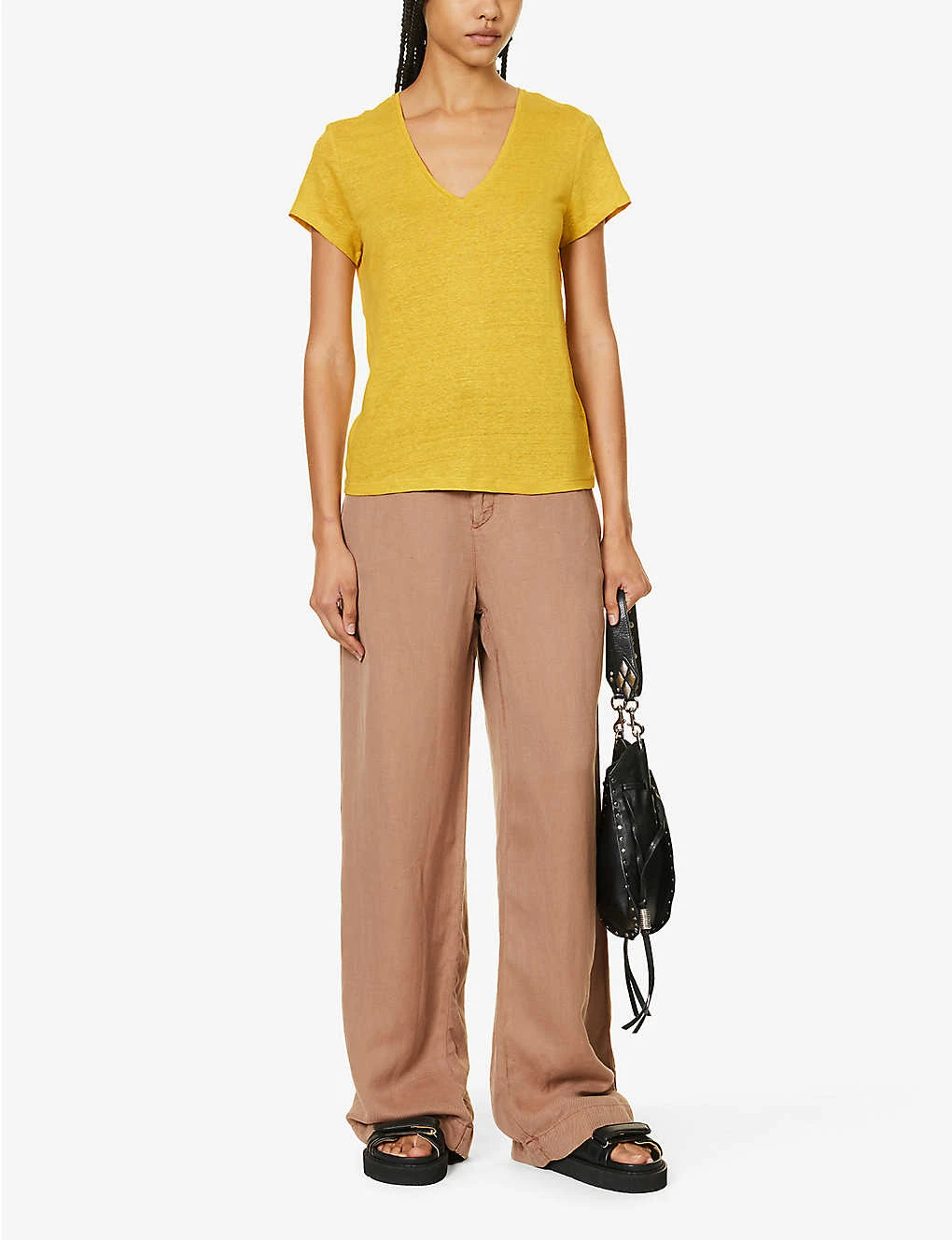 Ikks V-neck Relaxed-fit Linen T-shirt 2 Ikks V-neck Relaxed-fit Linen T-shirt - Image 2