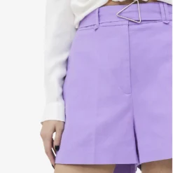 Ikks Triangle-buckle Stretch Cotton-blend Shorts -Outlet Pique Style Store R04156347 LILAC ALT04
