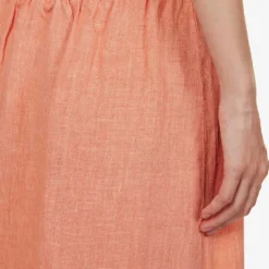 Split-hem Elasticated-waistband Linen Maxi Skirt -Outlet Pique Style Store R04156418 WHITE ALT04