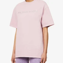 Filthy Rich Crystal-embellished Cotton T-shirt -Outlet Pique Style Store R04156847 ROSE ALT02