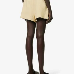 Mid-rise Elasticated-waistband Linen Shorts 8 Mid-rise Elasticated-waistband Linen Shorts -Outlet Pique Style Store R04157396 BEIGE ALT03