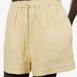 Mid-rise Elasticated-waistband Linen Shorts 9 Mid-rise Elasticated-waistband Linen Shorts -Outlet Pique Style Store R04157396 BEIGE ALT04