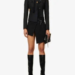 Tech Mid-rise Stretch-woven Mini Skirt 6 Tech Mid-rise Stretch-woven Mini Skirt -Outlet Pique Style Store R04158012 BLACK ALT01