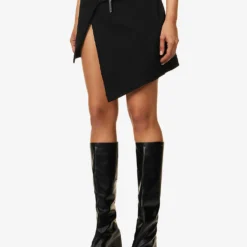 Tech Mid-rise Stretch-woven Mini Skirt 7 Tech Mid-rise Stretch-woven Mini Skirt -Outlet Pique Style Store R04158012 BLACK ALT02