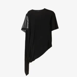 Asymmetric-hem Relaxed-fit Woven T-shirt