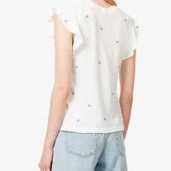 RAILS Birdie Floral-embroidered Cotton T-shirt -Outlet Pique Style Store R04158665 BLUEBUDEMBROIDERY ALT03