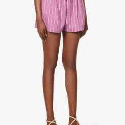 Faithfull The Brand Elva Striped Cotton-poplin Shorts -Outlet Pique Style Store R04158853 ADIASTRIPEPRINTLILAC ALT02