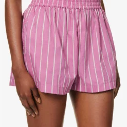 Faithfull The Brand Elva Striped Cotton-poplin Shorts -Outlet Pique Style Store R04158853 ADIASTRIPEPRINTLILAC ALT04