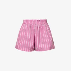 Faithfull The Brand Elva Striped Cotton-poplin Shorts