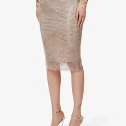 Sportmax Senior Elasticated-waistband Stretch-woven Midi Skirt -Outlet Pique Style Store R04158864 NUDO ALT02