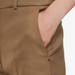 Sportmax Ocra Pressed-crease Regular-fit Cotton-blend Shorts -Outlet Pique Style Store R04158876 BEIGE ALT04