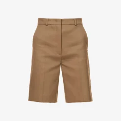 Sportmax Ocra Pressed-crease Regular-fit Cotton-blend Shorts