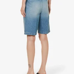 Sportmax Dorotea Straight-leg Mid-rise Regular-fit Denim Shorts -Outlet Pique Style Store R04158886 CORNFLOWER ALT03