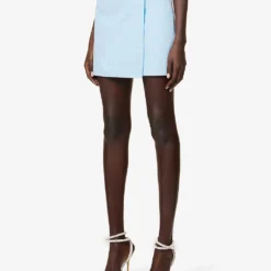 Heart Crystal-embellished Cotton Mini Skirt 7 Heart Crystal-embellished Cotton Mini Skirt -Outlet Pique Style Store R04158915 BLUE ALT02