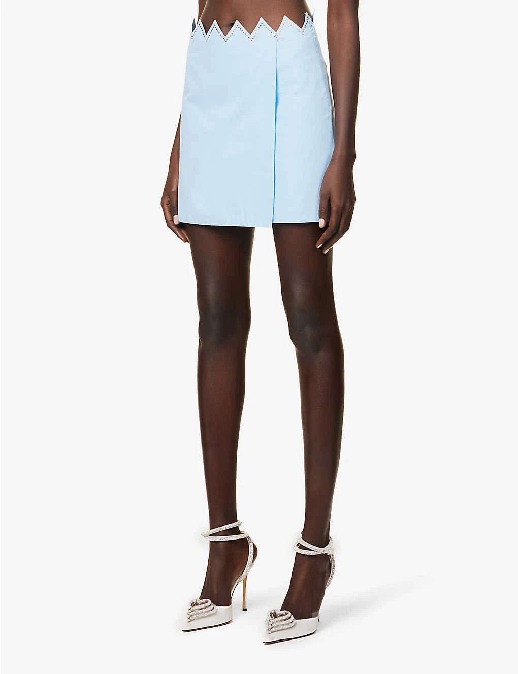 Heart Crystal-embellished Cotton Mini Skirt 3 Heart Crystal-embellished Cotton Mini Skirt - Image 3