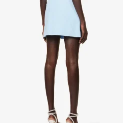 Heart Crystal-embellished Cotton Mini Skirt 8 Heart Crystal-embellished Cotton Mini Skirt -Outlet Pique Style Store R04158915 BLUE ALT03