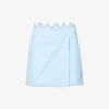 Heart Crystal-embellished Cotton Mini Skirt