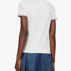 Loewe Maruja Mallo Floral-pattern Stretch-cotton T-shirt -Outlet Pique Style Store R04159263 WHITEMULTICOLOR ALT03