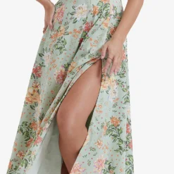 Sabrina Floral-print Cotton-blend Midi Dress -Outlet Pique Style Store R04159571 LIGHTJADE ALT04