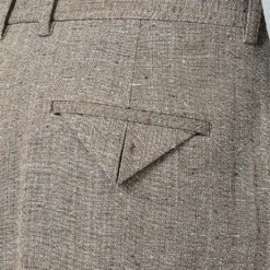 Bottega Veneta Pleated Structured-waist Woven Mini Skirt -Outlet Pique Style Store R04159948 BROWNWHITEBLUE ALT05